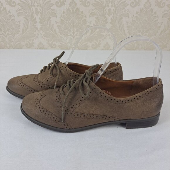 Arturoo Chiang Size 7M Olive Green/Brown Leather Lace Up Wingtip Loafer NWT - Picture 4 of 14